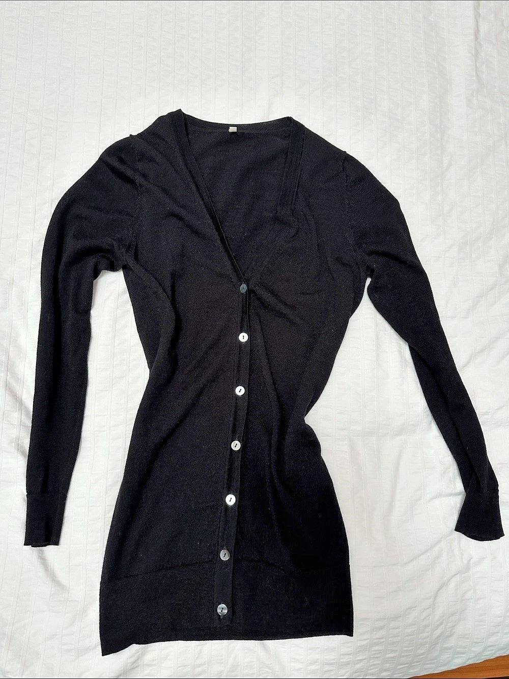 Wool Silk Cardigan Black Size Small
